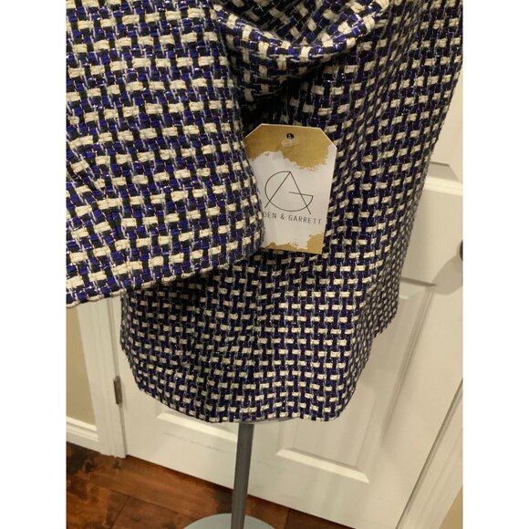 J. Crew Purple & White Tweed Jacket W/ Front Pockets, Size 8 - Picture 6 of 9